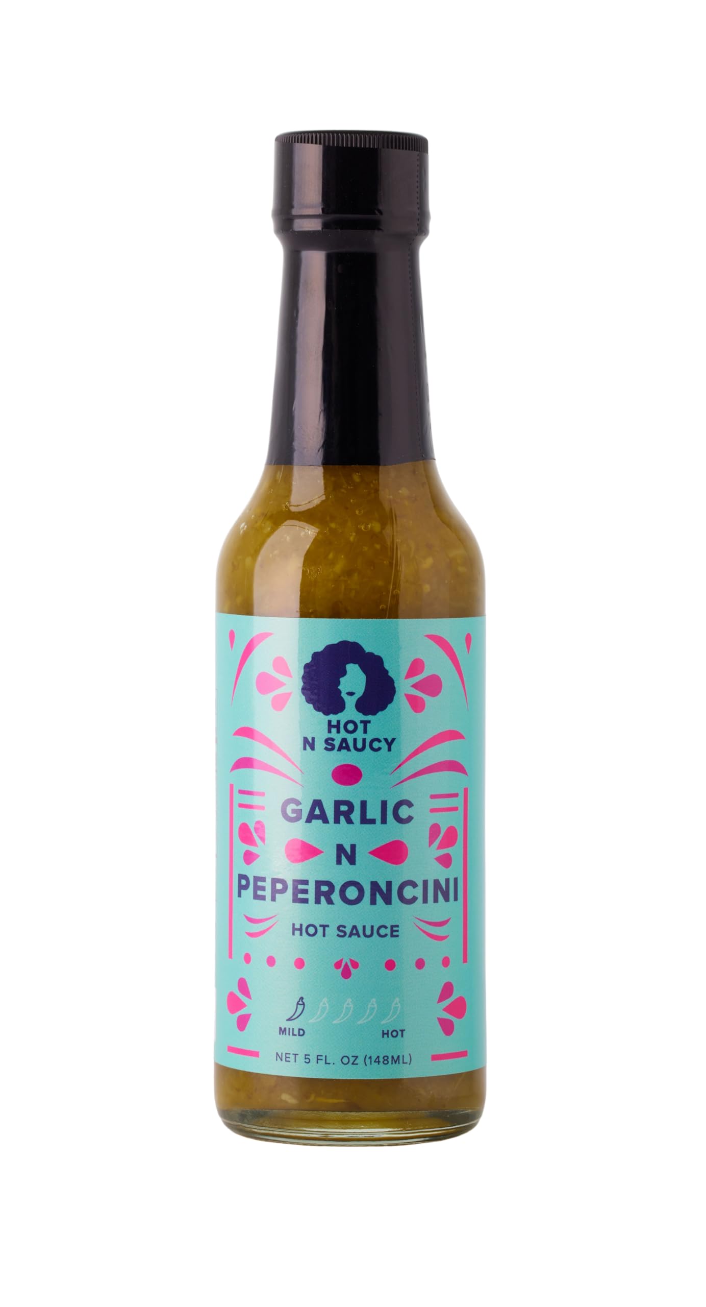 Hot N Saucy | Garlic N Peperoncini Hot Sauce, 5 fl oz