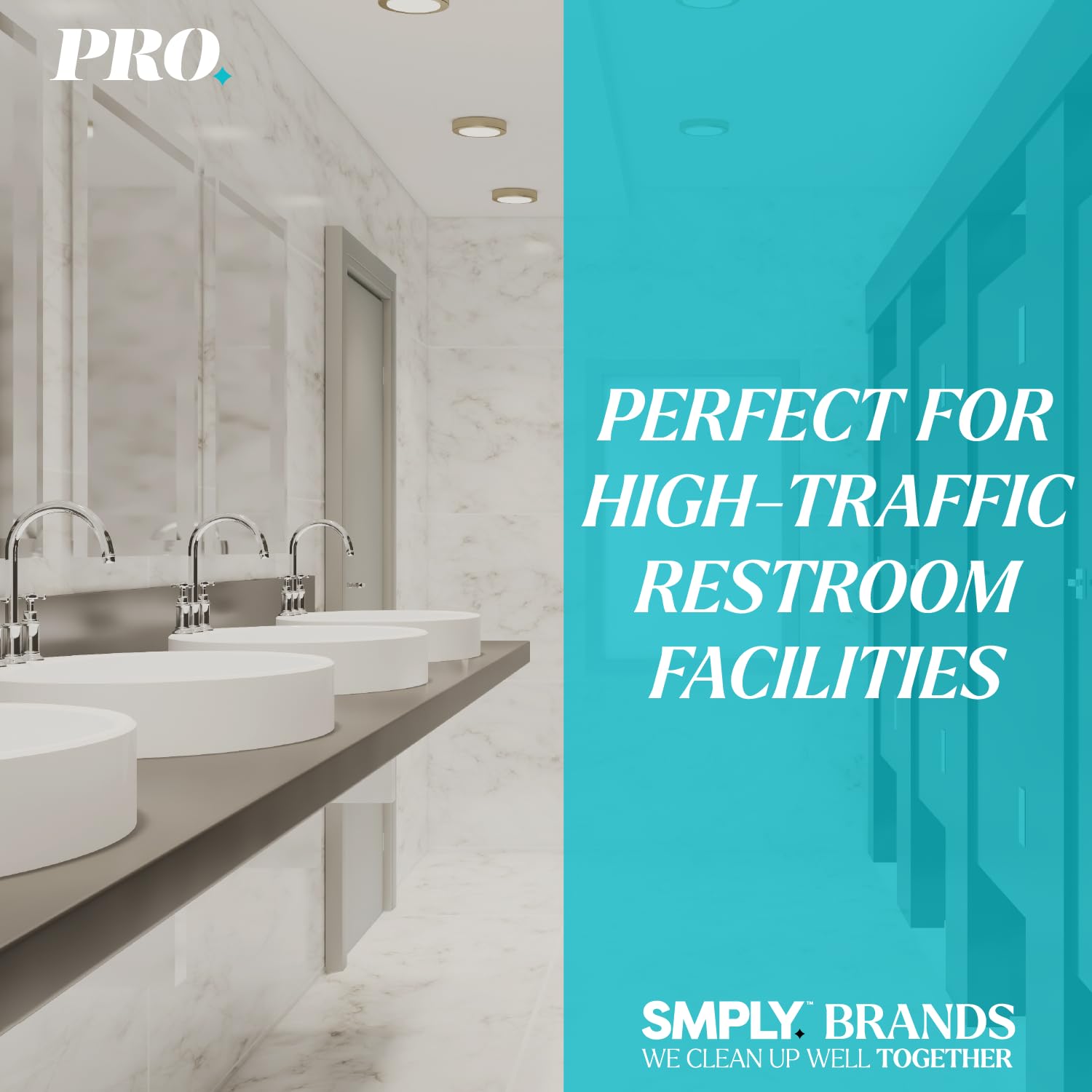 SMPLY PRO Hardwound Roll Towels - 1,000' Length, 12-Roll Case - Universal 1.5" Core Fits Most Commercial Dispensers - Durable 2-Ply White Towels