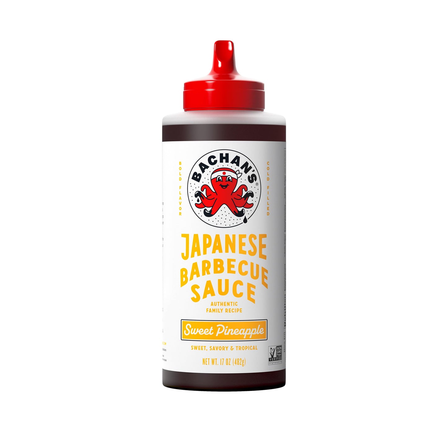 Bachan's Japanese Barbecue Sauce - Sweet Pineapple, 16.5 Oz Bottle, Cold-Filled, Non GMO, No Preservatives, BPA free - Sweet BBQ Sauce for Wings