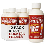 FROTHEE All Purpose Cocktail Foamer 8oz - Egg Substitute, Vegan, Gluten & Alcohol Free - For Cocktails, Mocktails, & Shaken Drinks, 12 Pack