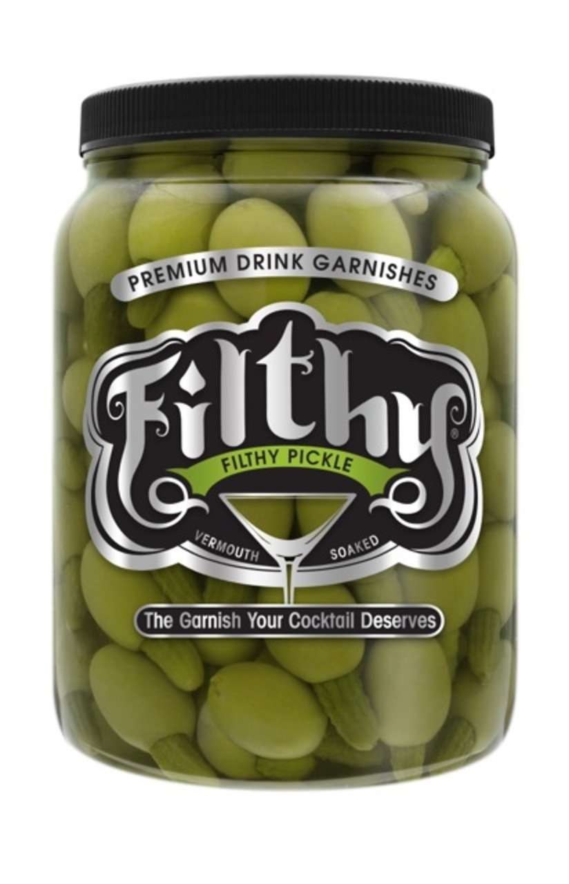 Filthy Pickle Stuffed Olive - Great flavor balance. Smooth, refined Olive and brine flavor with just enough salinity to make it mouth-watering. - 64oz