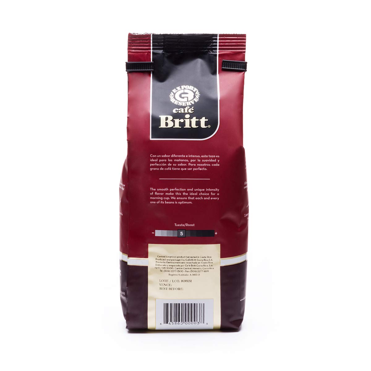 Café Britt® - Costa Rican Light Roast Coffee (12 oz.) (3-Pack) - Whole Bean, Arabica Coffee, Kosher, Gluten Free, 100% Gourmet & Light Roast