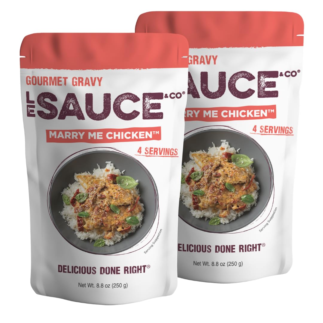 Le Sauce & Co. Marry Me Chicken Gourmet Gravy for Chicken Breast & Thighs, Creamy Parmesan Cheese Sauce for Foodies & Moms - Real Food Ingredients
