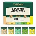 VAHDAM, Assorted Green Tea Bags Sampler (5 Flavors, 20 Ecofriendly Pyramid Tea bags) I Gift Ideas for Women & Men | Himalayan Green Tea Varieties |