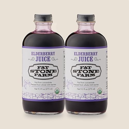 Fat Stone Farm Organic Elderberry Juice 2X 9.3 fl. oz (New)