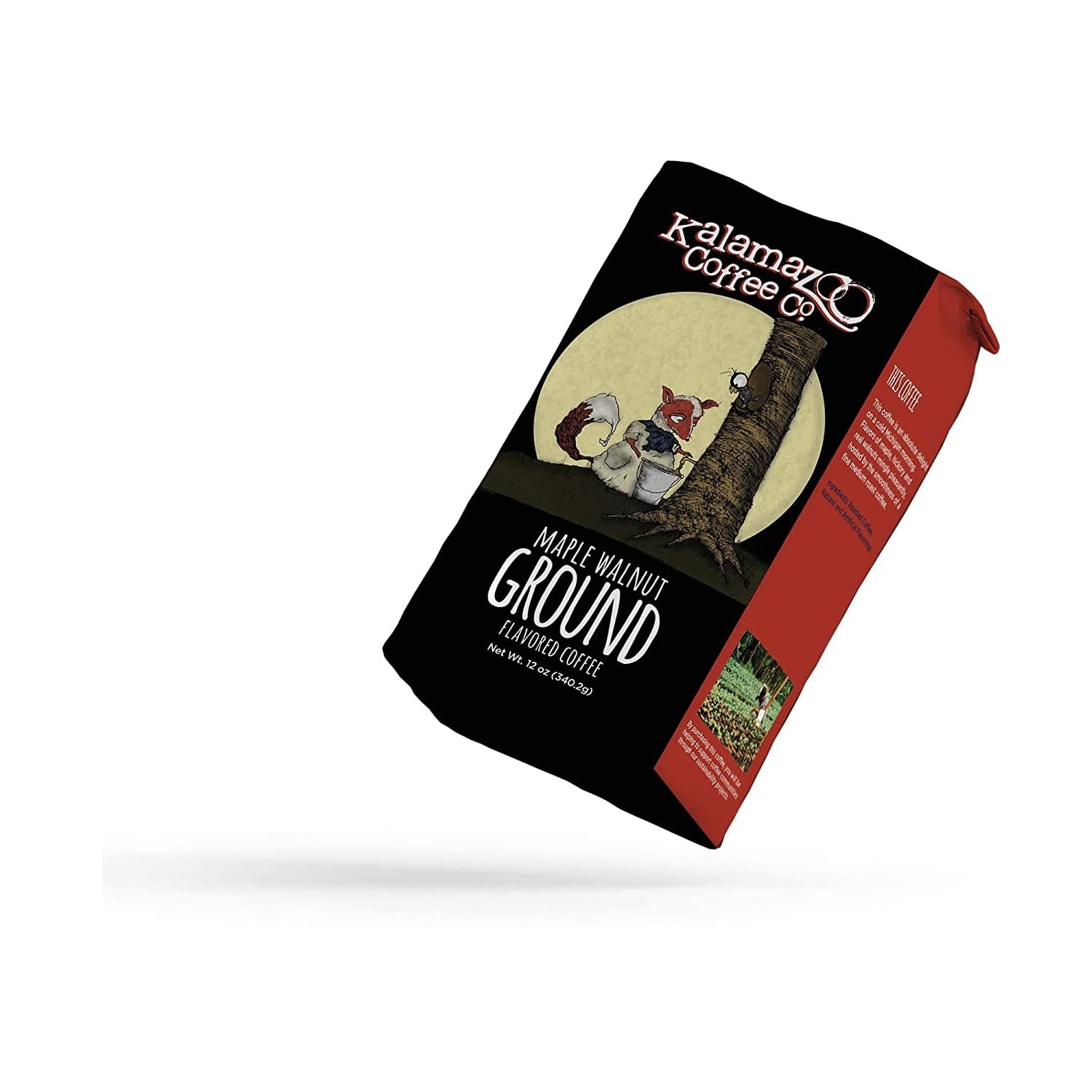 KALAMAZOO COFFEE COMPANY Maple Walnut Ground Coffee - Moonlight Maple Walnut Flavored Coffee | 12oz Bag (1 Pack)