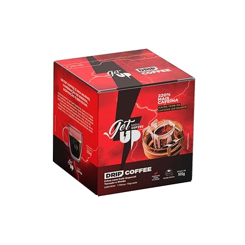 Drip Coffee (Pocket Coffee) - Sachets with Flexible Stems (box with 7 units) - 70g - Get Up Coffee 200% More Caffeine for Maximum Performance - Ideal