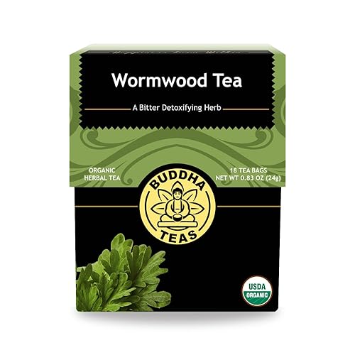 Buddha Teas - Organic Wormwood Tea - Herbal Tea - For Health & Wellbeing - With Antioxidants & Minerals - Clean Ingredients - Caffeine Free - OU