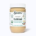 Soom Foods Organic Tahini 16oz (1 Pack) | Roasted & Ground Sesame Seed Paste | Creamy Tahini for Dubai Chocolate, Hummus, Sauces | Vegan, Nut-Free