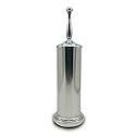 Indecor Home Chrome Silver Metal Toilet Bowl Brush with Handle Lid Holder, Durable Bathroom Cleaning Tool for Easy Toilet Maintenance, Bathroom Toilet