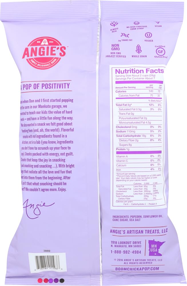 Angie's - Boom Chicka Pop Kettle Corn Sweet and Salty - 7 oz (pack of 2)