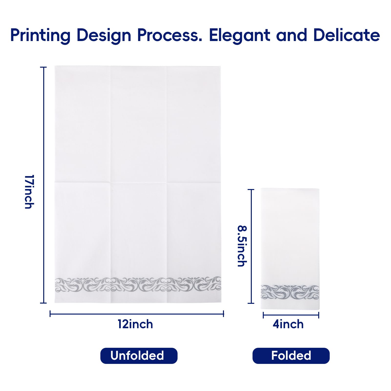JOLLY CHEF 100 Disposable Hand Towels, Soft and Absorbent Linen Feel Dinner Napkin, Elegant Decorative Paper Guest Towels for Kitchen, Bathroom