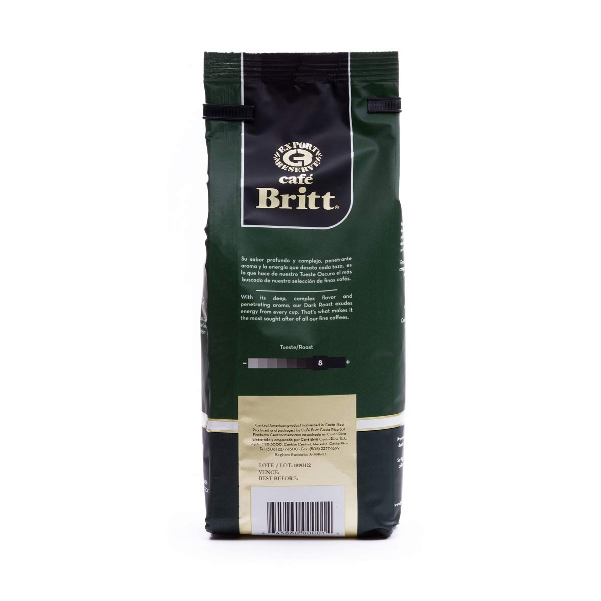 Café Britt® - Costa Rican Dark Roast Coffee (10.5 oz.) (3-Pack) - Whole Bean, Arabica Coffee, Kosher, Gluten Free, 100% Gourmet & Dark Roast