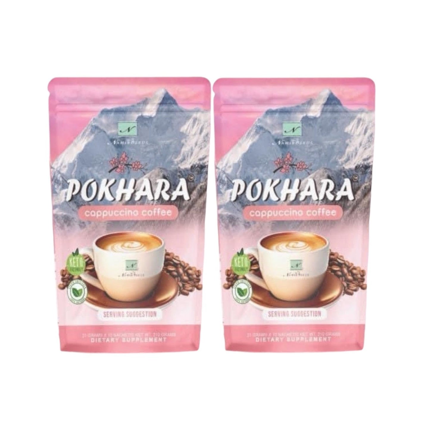 2 Packs POKHARA Cappuccino Coffee by K-Nami