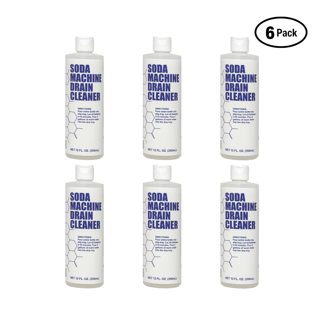 Apter Industries Soda Machine Drain Cleaner - Safe & Non-Corrosive Fountain Drink Machine Line Cleaner for Syrup & Sugar Buildup - Easy Monthly