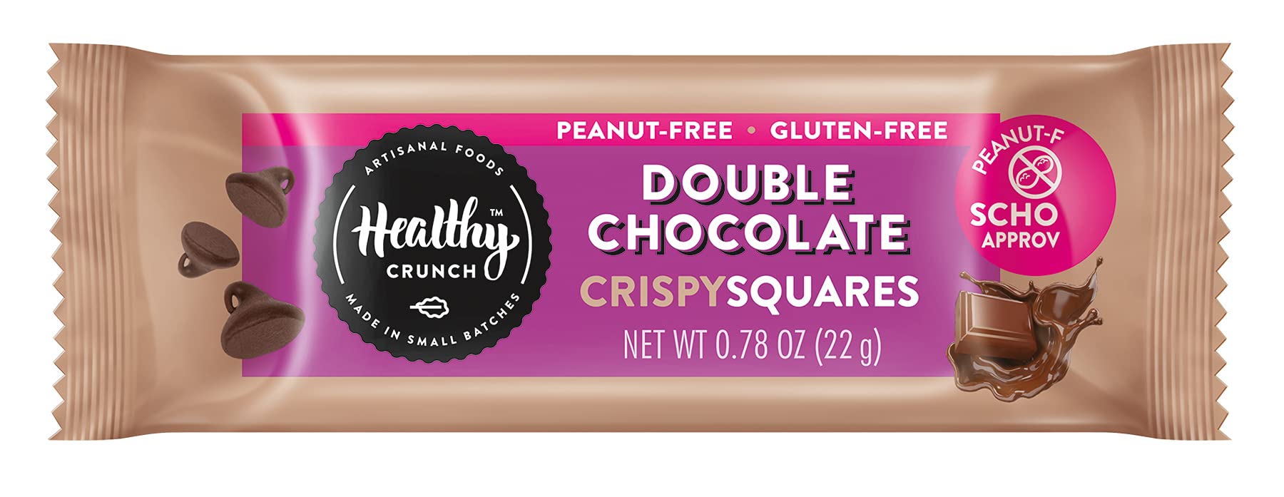 HEALTHY CRUNCH ALLERGEN-FRIENDLY CRISPY SQUARES - DOUBLE CHOCOLATE 4.68 OZ.