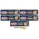 Barilla Pasta, Angel Hair, Fettuccine, Linguine, Spaghetti, and Thin Spaghetti 16 Ounce (Pack of 5) - with Make Your Day Mini Spatula