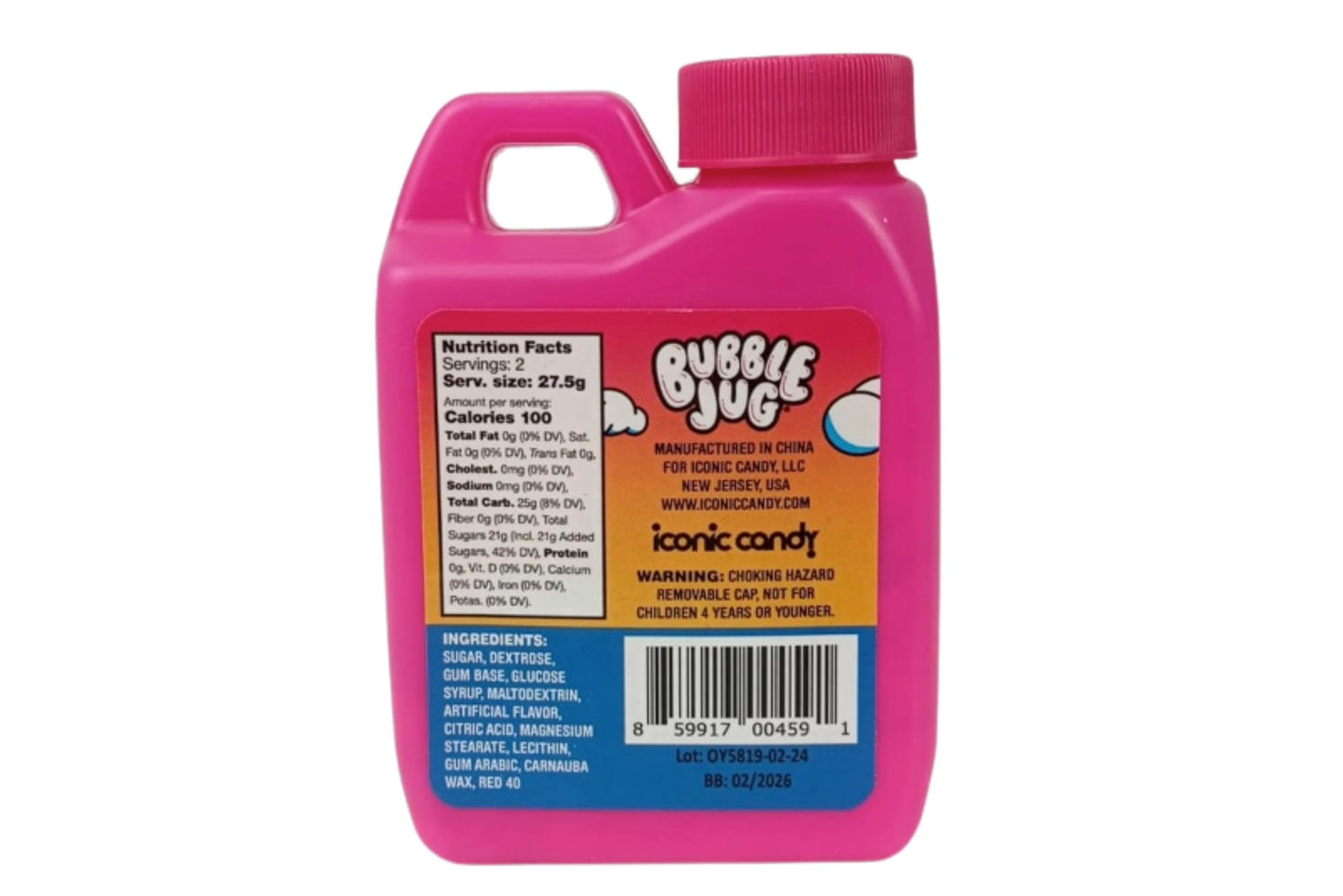 Bubble Jug | Tropical Fruit Bubble Gum | 90s Candy | Shake N' Chug Gum | Brought To You By Iconic Candy (12), Pink