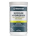 Chemwell Caustic Soda (2 lbs) - Pure Sodium Hydroxide Lye for Soap Making, Cleaning, Drain Opening or Maintenance & Industrial Use