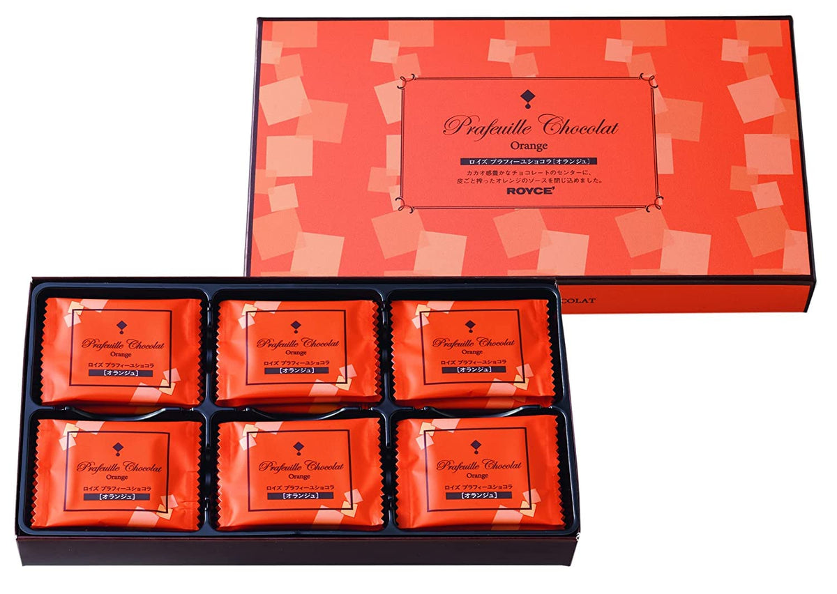 ROYCE Prafeuille Chocolat "Orange"- Milk Chocolates with Orange Filling | Ideal for Dessert Pairing for Enhanced Taste Experience | Japanese Chocolate