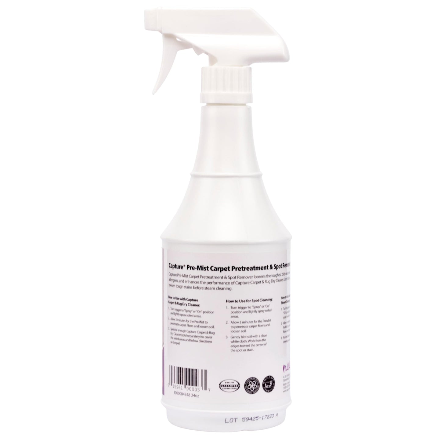 Capture Pre-Mist Soil Release for Carpet Dry Cleaner - Carpet Cleaning Pre Spray - Loosen Juice, Coffee & Wine Spill and Tough Rug Stains Eliminator