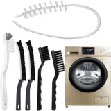 Washing Dryer Machine Rubber Seal Cleaning Brush Kits, Front Load Washer Cleaner Tools-1 PC Drum Slot Clean Brush & 5 PCS Crevice Cleaning Brushes