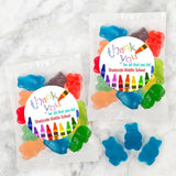 24Pk Custom Appreciation Candy Bags & Gummy Bears - Thanks For All You Do