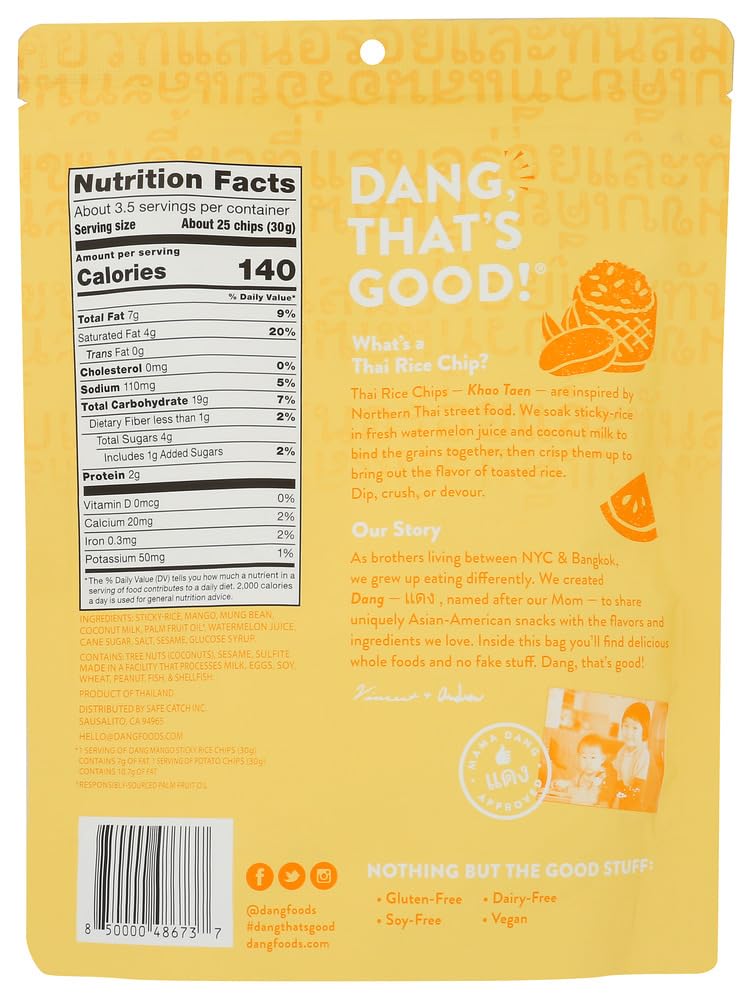 Dang Mango Sticky Thai Rice Chips, 3.5 OZ