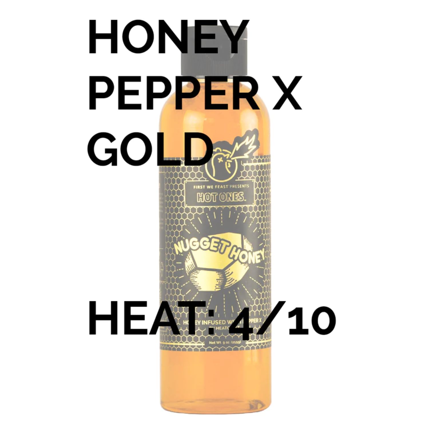 Nugget Honey by Hot Ones, Mild Heat Hot Sauce With Flavors of Honey, Gin & Pepper X, Made With All Natural Ingredients, 5 fl oz Bottle (1-Pack)