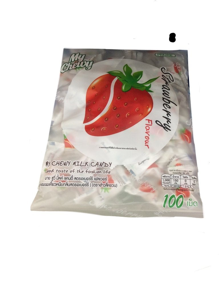 Chewy Milk Candy Strawberry Asian Flavor Tropical Sweet and Sour 100 Pcs, 360 G by beautiful fantastic
