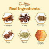 True Honey Chai Tea Bags - Providing Herbal Wellness - All Natural Organic Cinnamon, Clove, Coriander, Anise and Fennel Black - Blended with Honey
