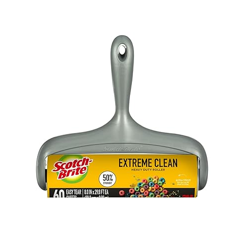 Scotch-Brite Extreme Clean Large Lint Roller, 50% Stickier*, Heavy Duty for Removing Debris and Pet Hair on Clothes, Furniture, Cars, Offices & More