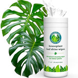 Houseplant Leaf Shine & Cleaner Wipes | Removes Dust, Dirt & Water Spots for Healthier, Glossy Leaves | Easy-to-Use Natural Leaf Cleaning Wipes