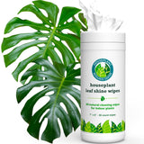 Houseplant Leaf Shine & Cleaner Wipes | Removes Dust, Dirt & Water Spots for Healthier, Glossy Leaves | Easy-to-Use Natural Leaf Cleaning Wipes