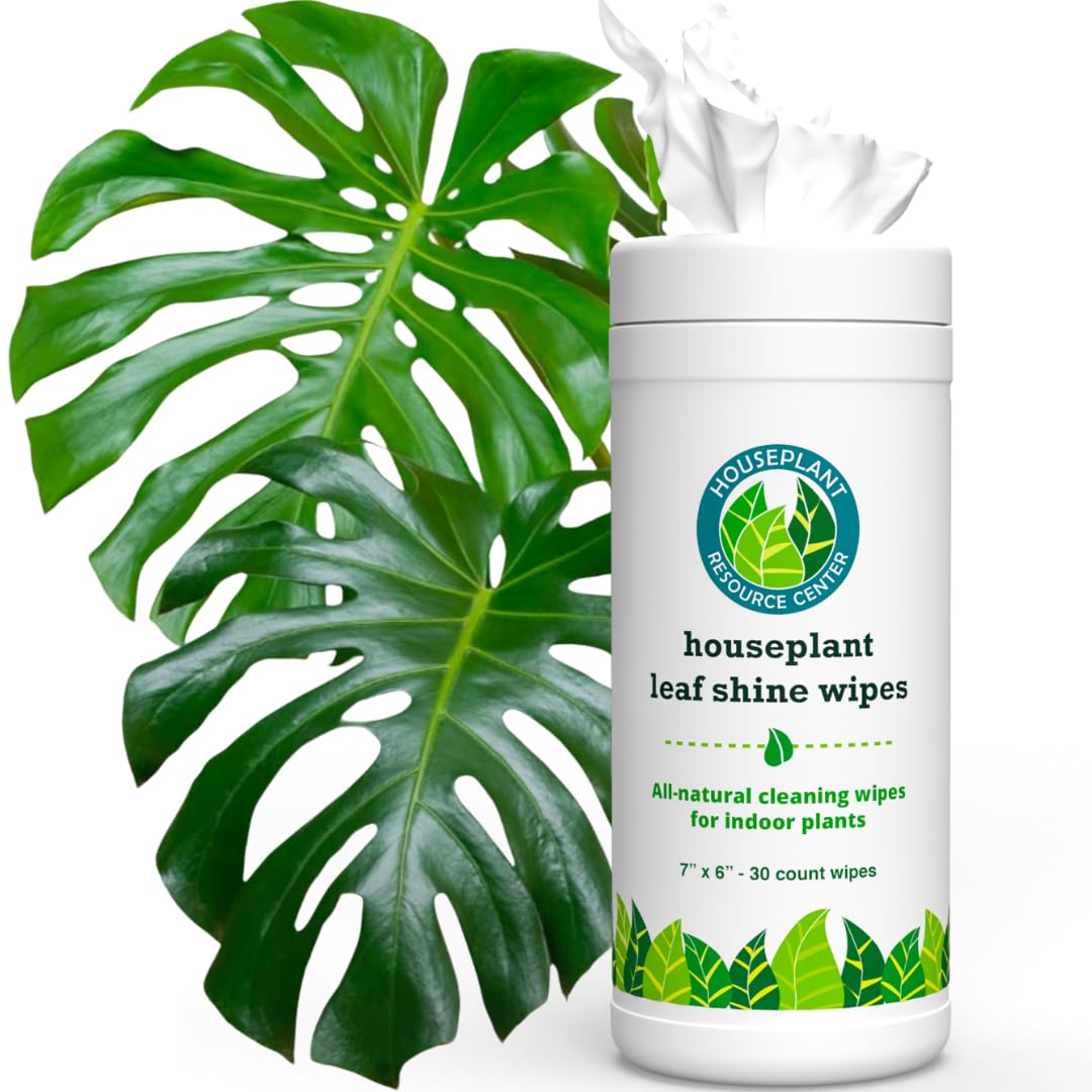 Houseplant Leaf Shine & Cleaner Wipes | Removes Dust, Dirt & Water Spots for Healthier, Glossy Leaves | Easy-to-Use Natural Leaf Cleaning Wipes