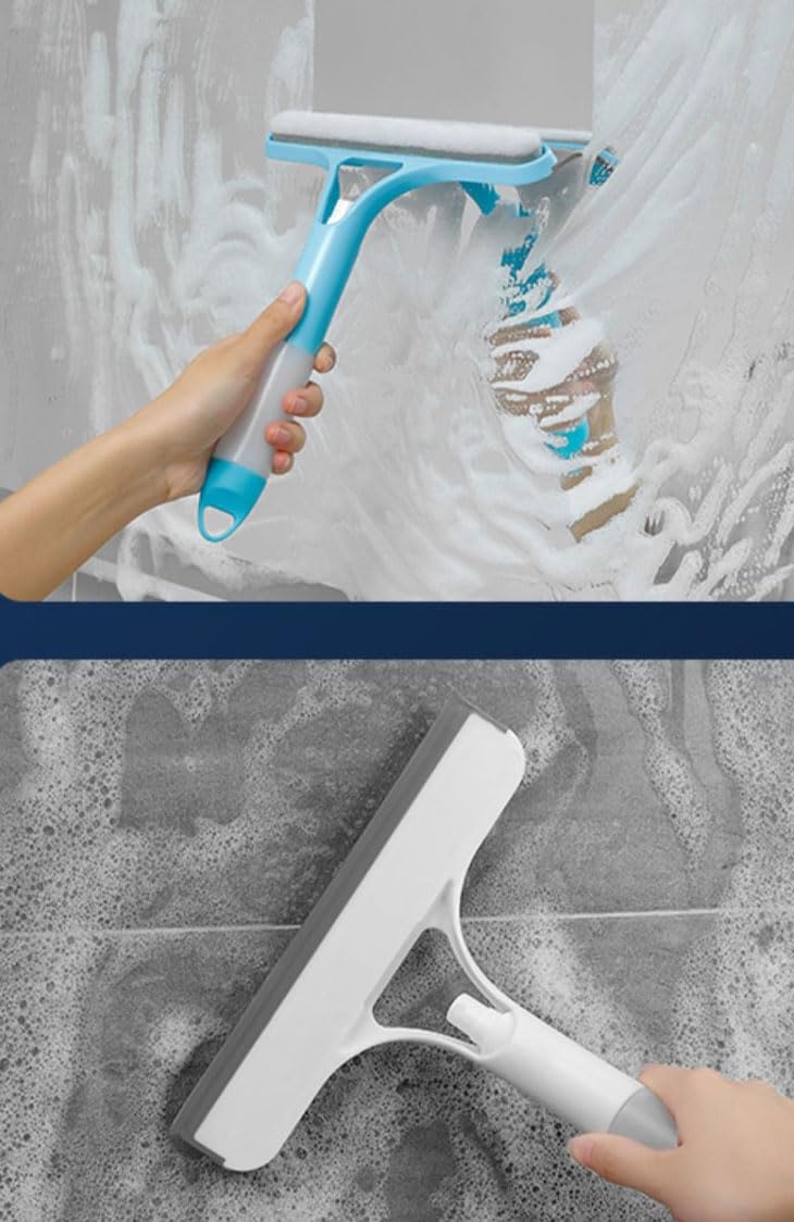 All-Purpose Shower Squeegee for Shower Glass Door - with Spray, Perfect Household Cleaner Tool for Bathroom, Window, Mirror, Tile Wall