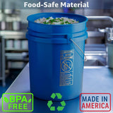 10 Pack - 5 Gallon Heavy-Duty Plastic Buckets with Metal Handle, 90 Mil, Food Safe & Multipurpose