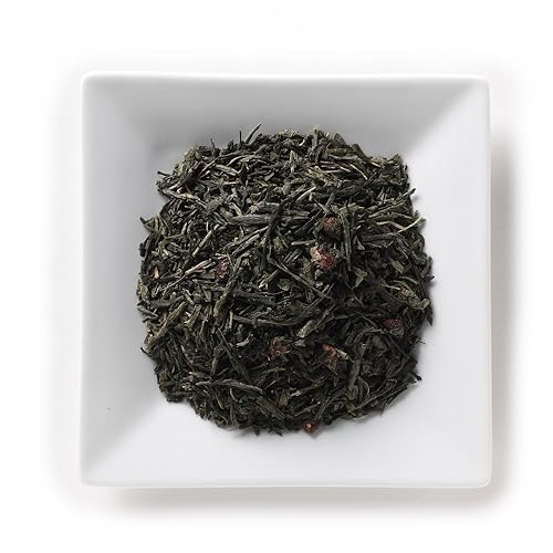Mahamosa Cherry Jubilee Sencha 8 oz - Flavored Green Tea Blend Loose Leaf (with green tea, sour cherry pieces, flavoring)