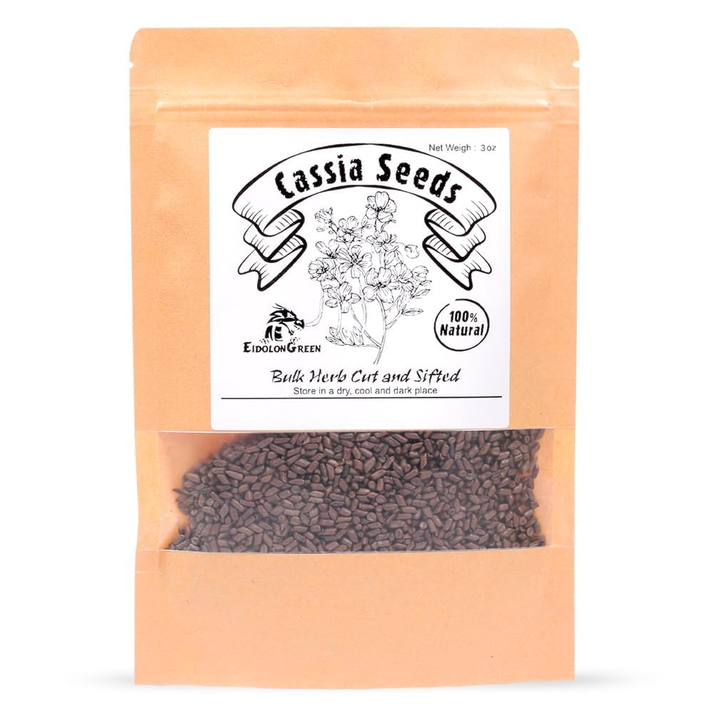 EidolonGreen [China Medicinal Herb] Natural Organic Roasted Cassia Seed Tea - Bulk Jue Ming Zi (???) - No Sugar, No Additives, 3 Oz / 88g