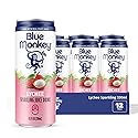 Blue Monkey Sparkling Lychee Juice - Real Fruit Juice, No Sugar Added, All Natural, Lightly Carbonated, Halal Certified - Refreshing Tropical