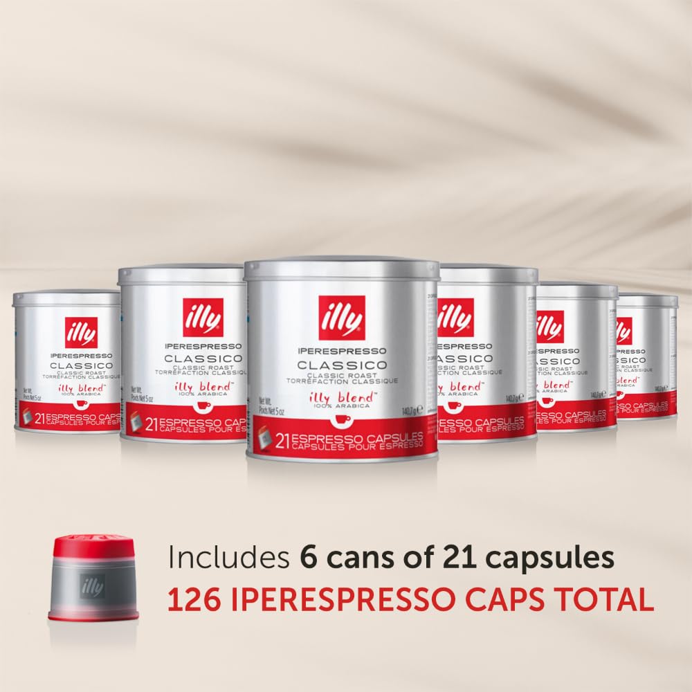 illy Coffee iperEspresso Capsules - Single-Serve Coffee Capsules & Pods - Single Origin Coffee Pods - Classico Medium Roast with Notes of Caramel