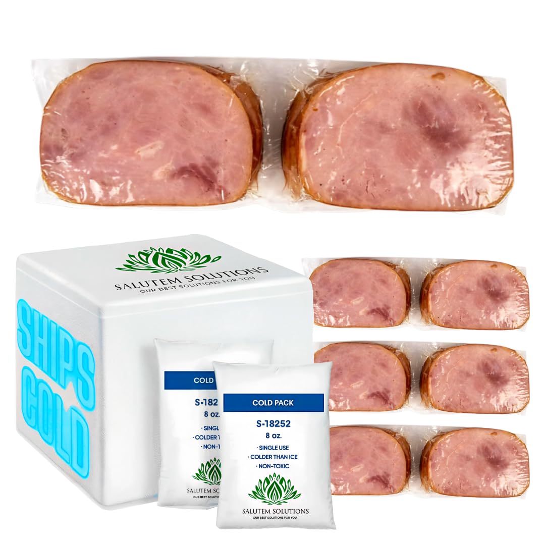 Salutem Vita - Cooked Boneless Ham Steaks, 24 oz - Pack of 4