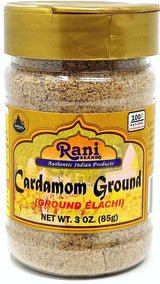 Rani Cardamom (Elachi) Ground, Powder Indian Spice 3oz (85g) PET Jar, Pack of 12 ~ All Natural | No Color Added | Gluten Friendly | Vegan | NON-GMO |
