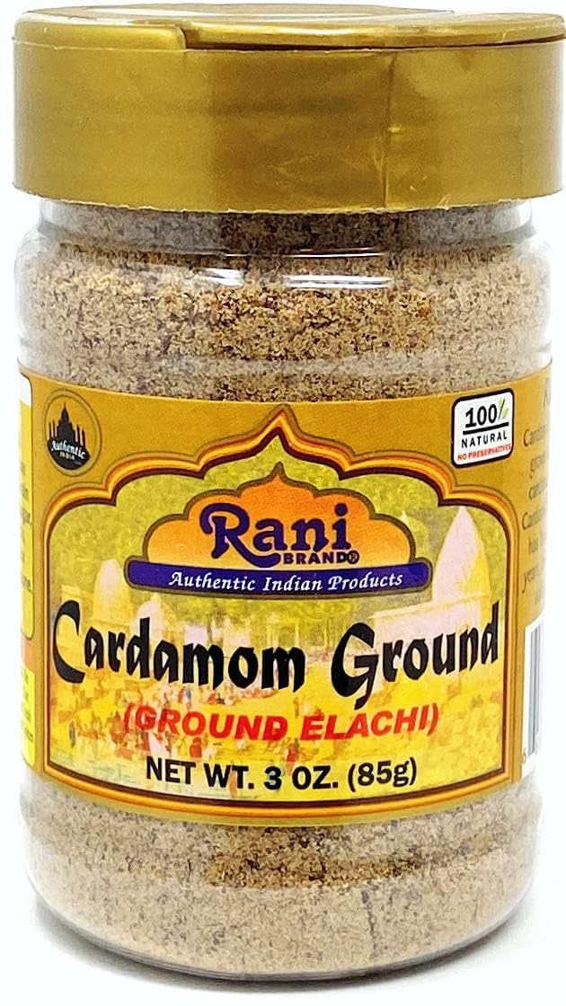 Rani Cardamom (Elachi) Ground, Powder Indian Spice 3oz (85g) PET Jar, Pack of 12 ~ All Natural | No Color Added | Gluten Friendly | Vegan | NON-GMO |