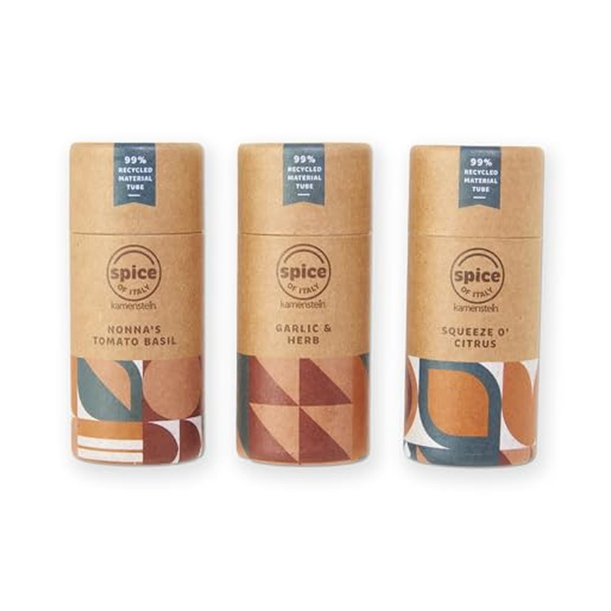 Kamenstein Kraft Paper Spice Tube Set, Packaging made of 99 percent recycled material, with Spices Included, Mediterannean Mixes