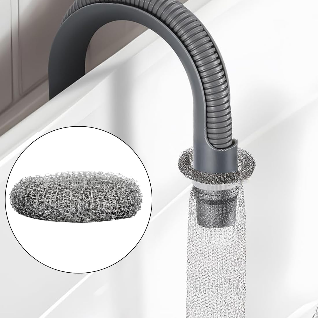 Lint Traps for Washing Machine Hose Stainless Steel Lint Snare Traps Laundry Mesh Washer Hose Filter 12 Pieces with 12 Pcs Cable Ties