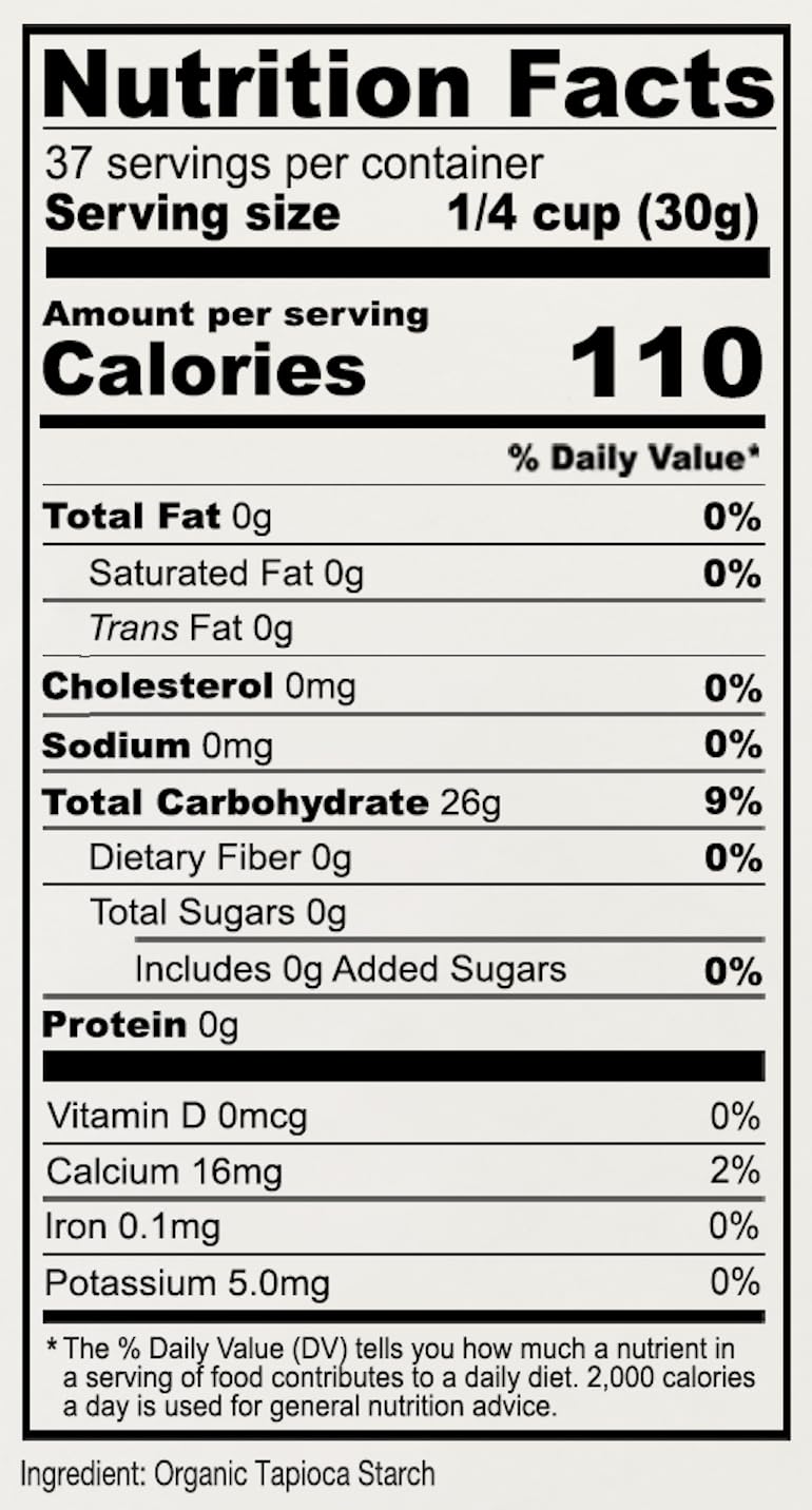 Anthony's Organic Tapioca Flour Starch, 2.5 lb, Gluten Free, Non GMO