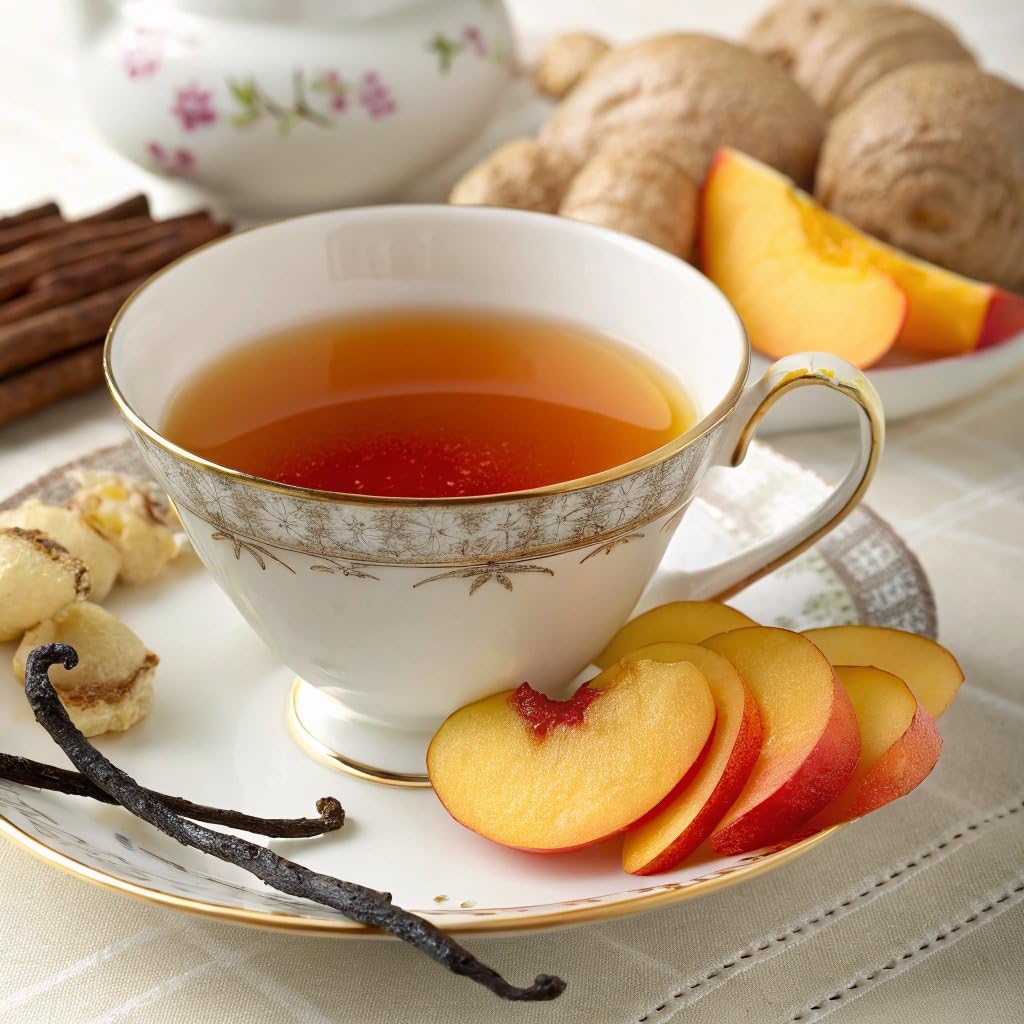 The Republic of Tea - Bridgerton Colin & Penelope Ginger Peach Vanilla Black Tea, 36 Tea Bags