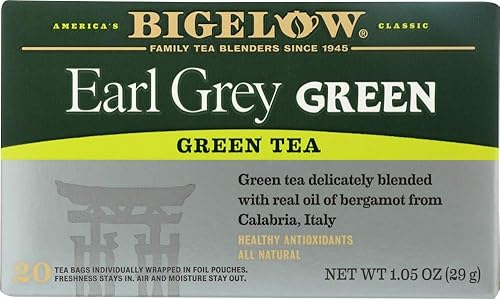 Bigelow Tea Green Tea - Earl Grey - Case of 6 - 20 BAG