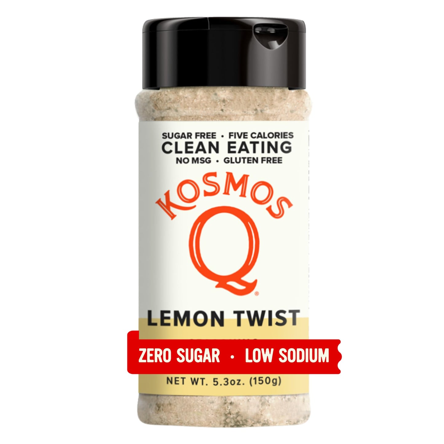 Kosmos Q Lemon Twist Seasoning, Zesty Lemon Pepper Spice Mix for Chicken, Fish, Veggies & More, All-Natural Clean Eating Herbs & Spices, Sugar Free